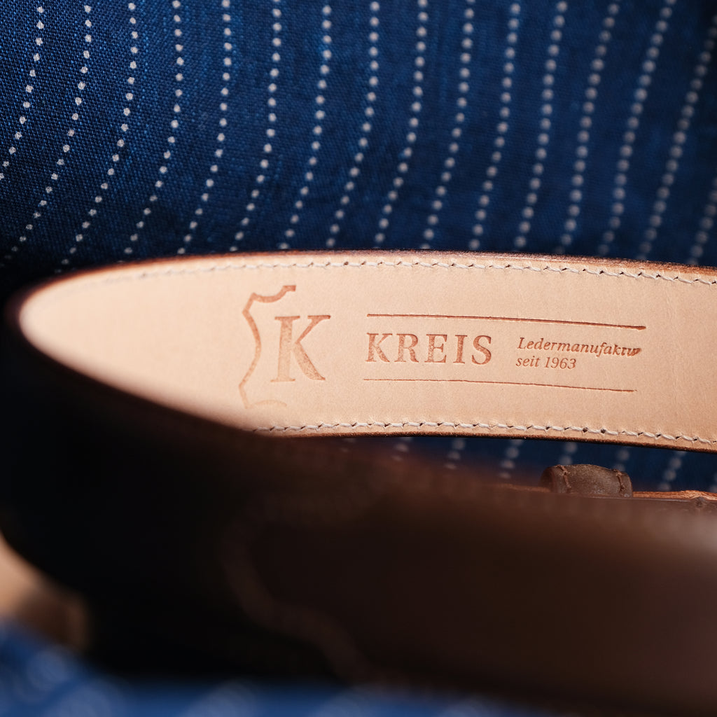 Kreis x Brogue Vintage Style 1'' Belt (Cognac Shell)