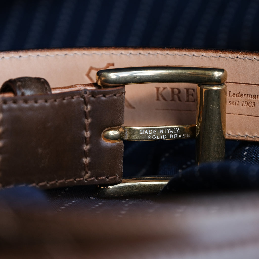 Kreis x Brogue Vintage Style 1'' Belt (Cognac Shell)