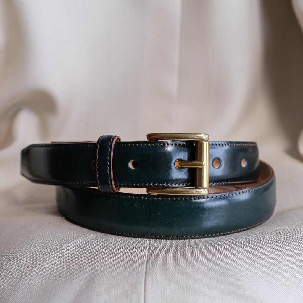 Kreis x Brogue Vintage Style 1'' Belt (Green Shell)