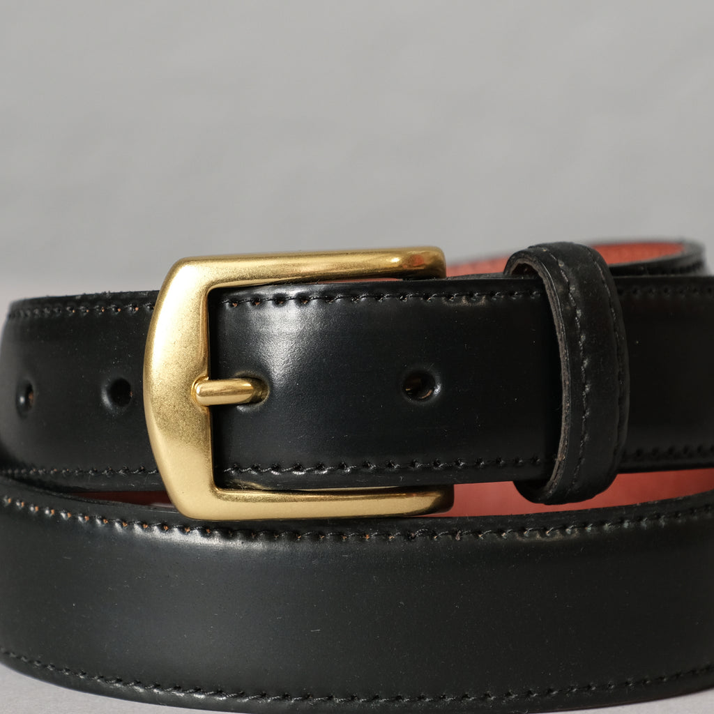 Alden Black Shell Cordovan Belt (Brass Buckle)