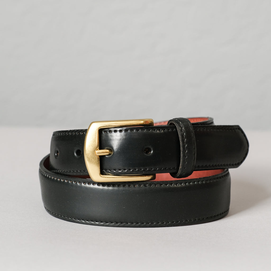 Alden Black Shell Cordovan Belt (Brass Buckle)