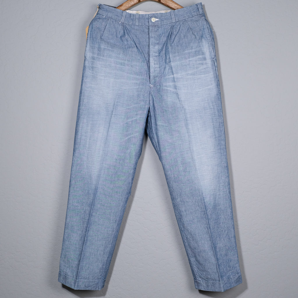Belafonte Ragtime TLT Washed Blue Chambray Pleated Trousers