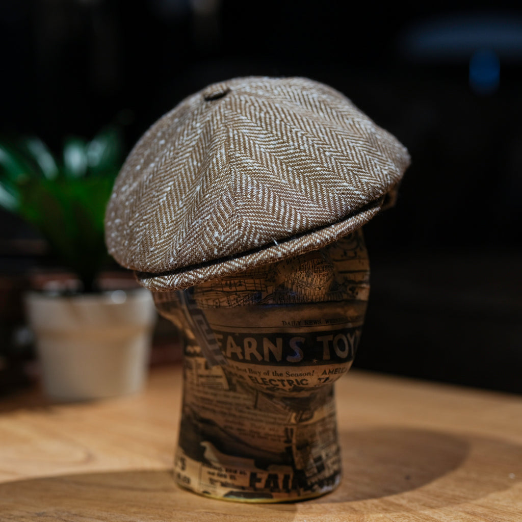 Cappellificio Biellese Beige Herringbone Polly Boy Hat