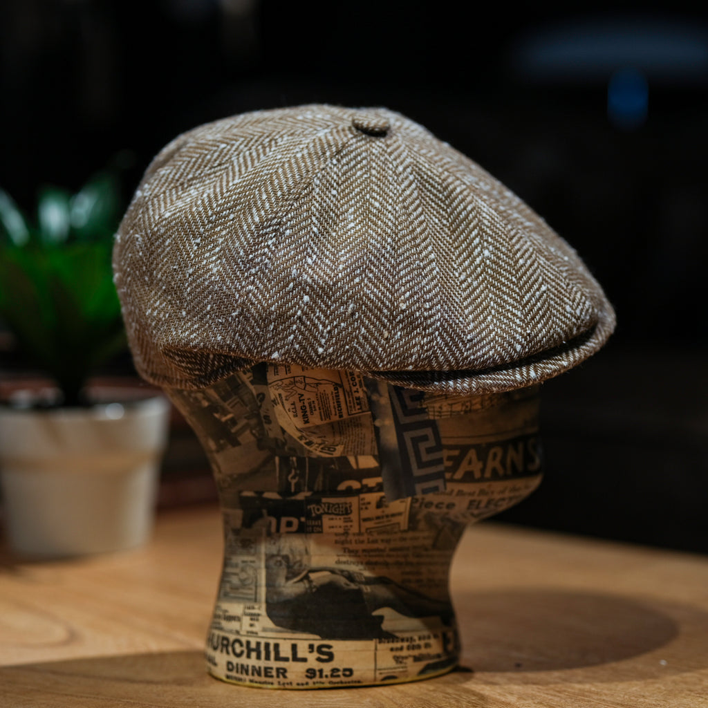 Cappellificio Biellese Beige Herringbone Polly Boy Hat