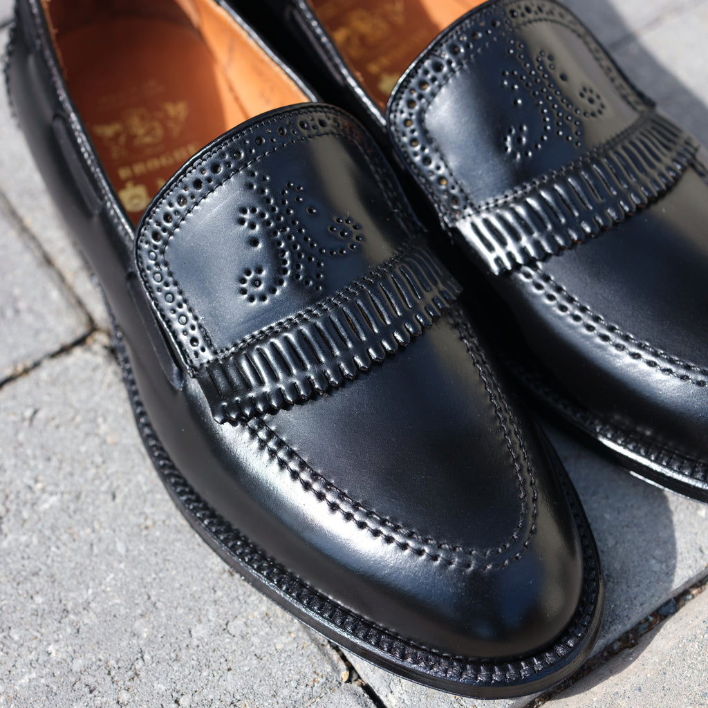 Alden x Brogue Palm Beach Loafer (Black)