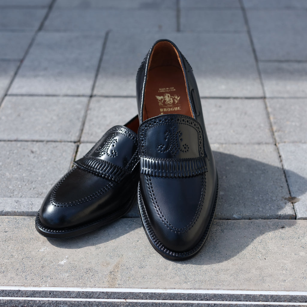 Alden x Brogue Palm Beach Loafer (Black)