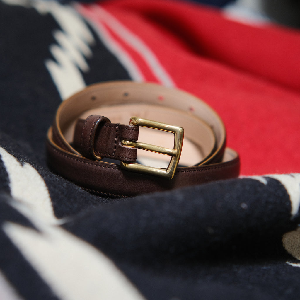 Kreis x Brogue Vintage Style 3/4'' Belt (Chocolate Vachetta)