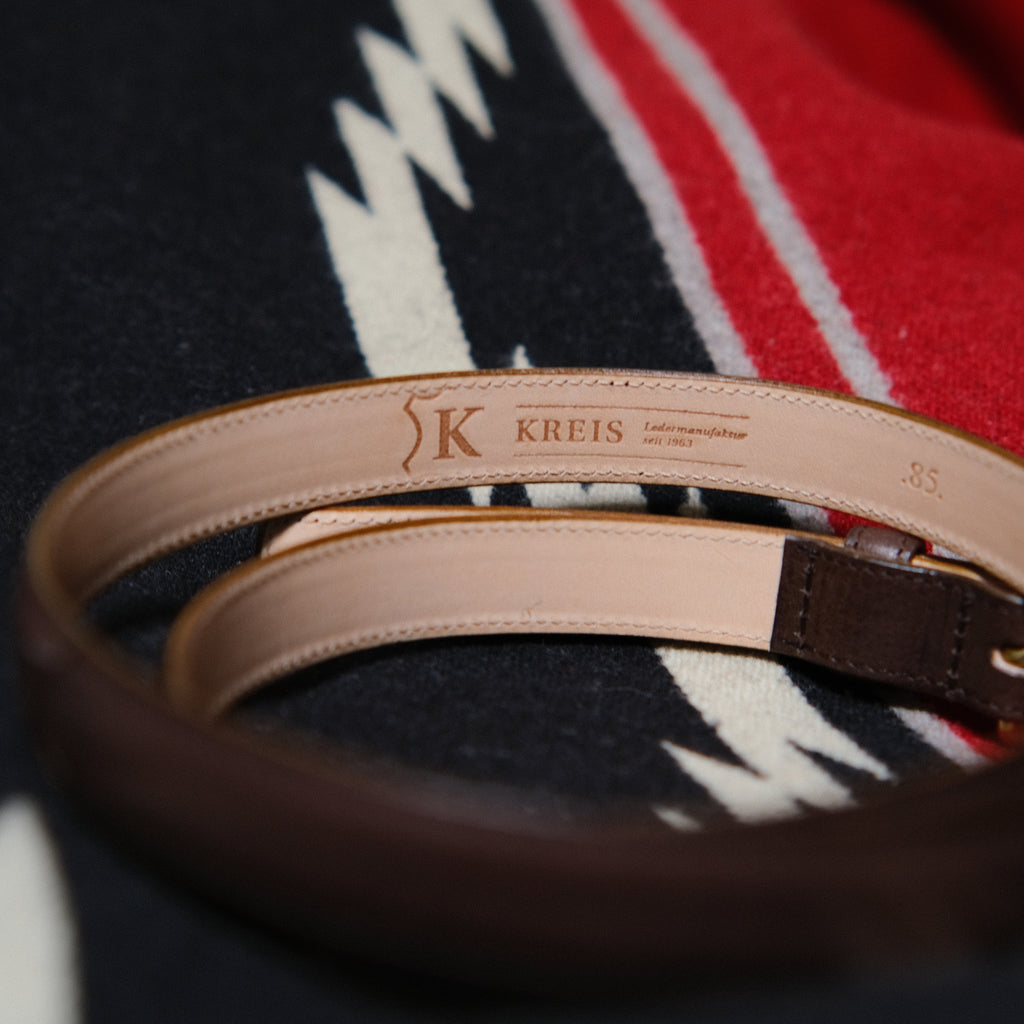 Kreis x Brogue Vintage Style 3/4'' Belt (Chocolate Vachetta)