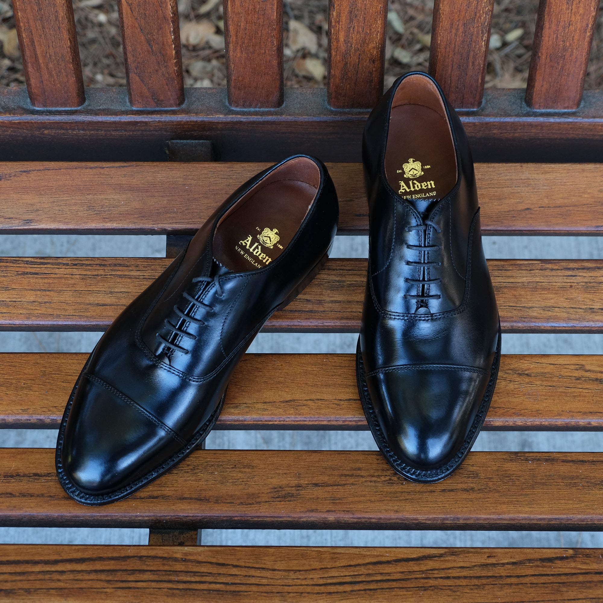 alden black dress shoes Alden 932 Plain Toe Bal Black Calfskin