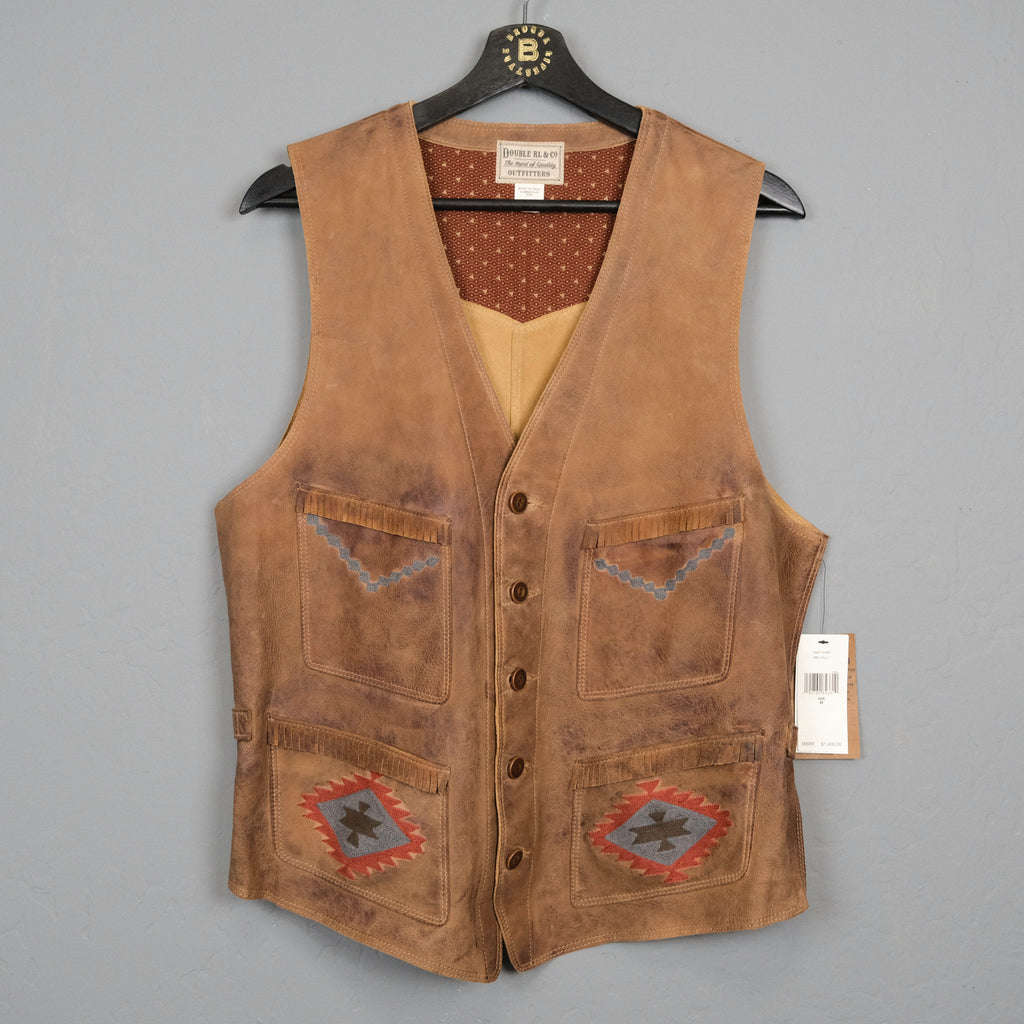 RRL Hand-Embroidered Sheepskin Vest