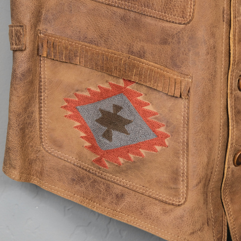 RRL Hand-Embroidered Sheepskin Vest