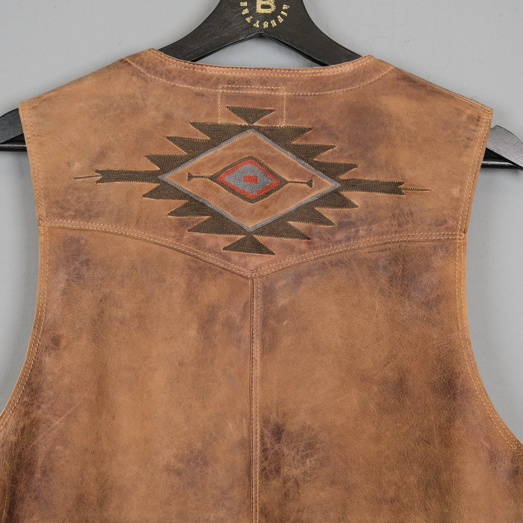 RRL Hand-Embroidered Sheepskin Vest