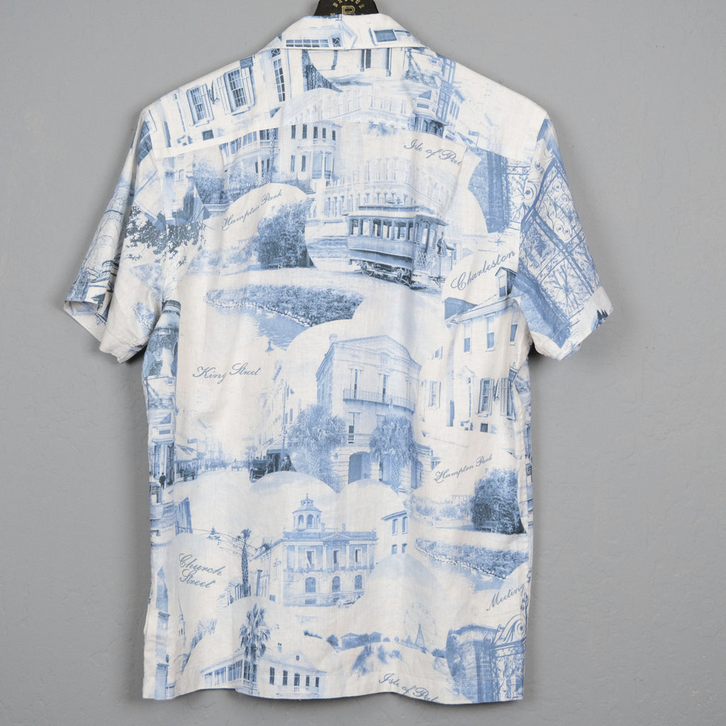 RRL Postcard-Print Linen-Cotton Camp Shirt