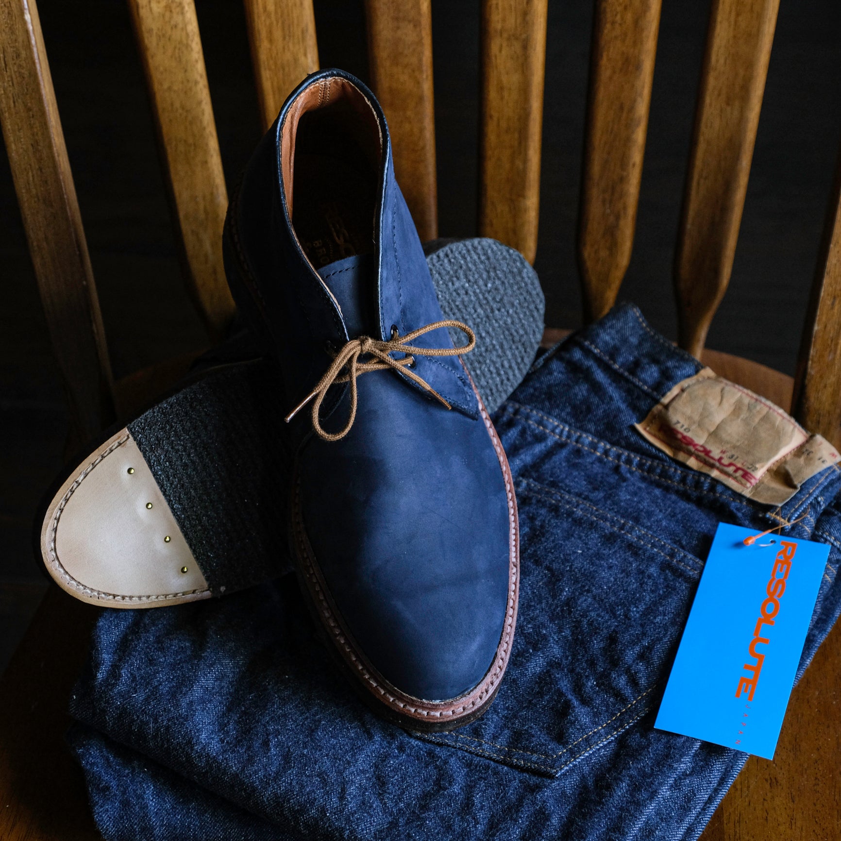 ALDEN×BLUE BLUE 97782C 8D Alden x Resolute x Brogue - Marine Chukka Boot (Limited Edition