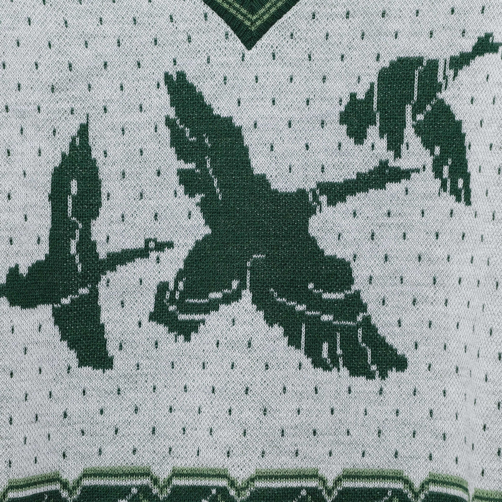 Groovin High 1950s Vintage Style Mallard Duck Wool Sweater (Green)