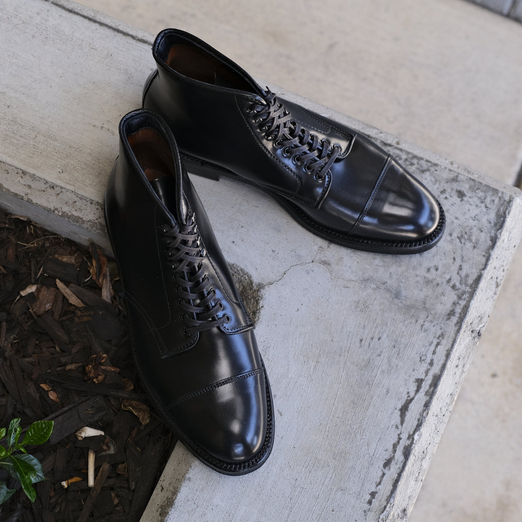 Alden x Brogue Clint Boot (Black Shell)