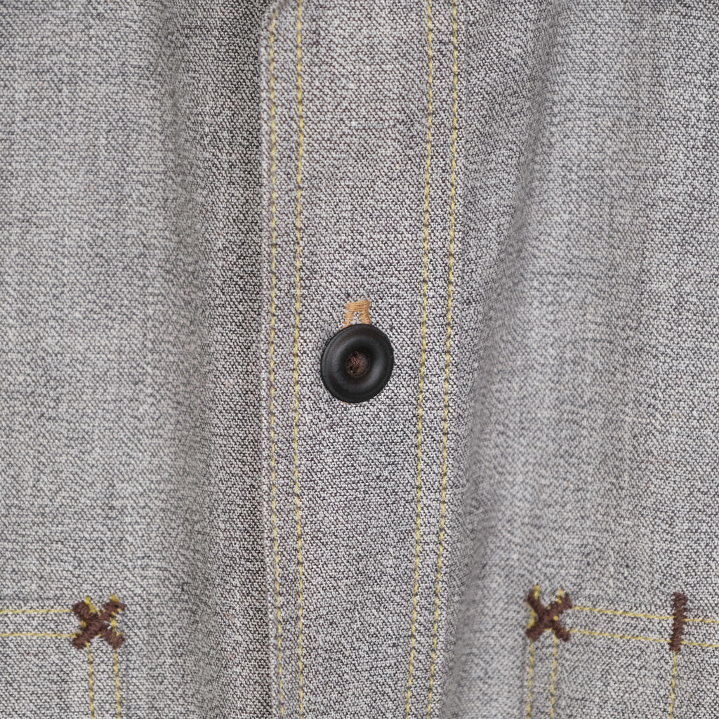 Freewheelers " Neal " Selvedge Chambray Shirt (White Pepper)
