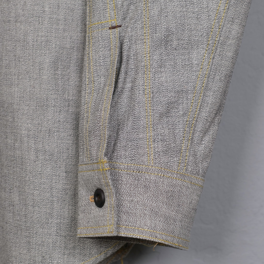 Freewheelers " Neal " Selvedge Chambray Shirt (White Pepper)