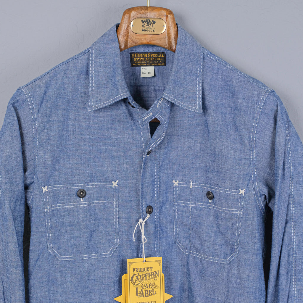 Freewheelers " Neal " Selvedge Chambray Shirt (Vintage Indigo)