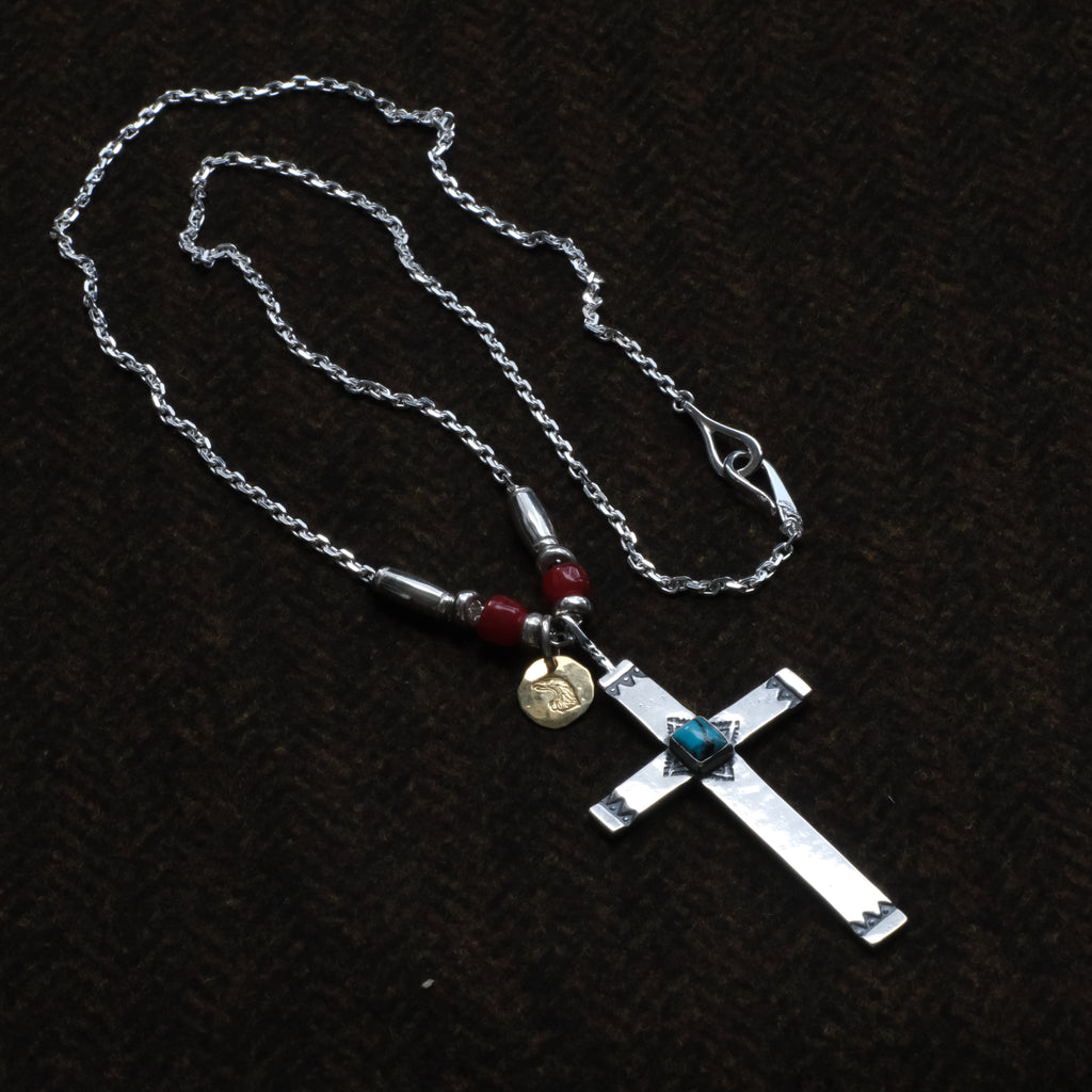 Larry Smith Turquoise Cross Necklace