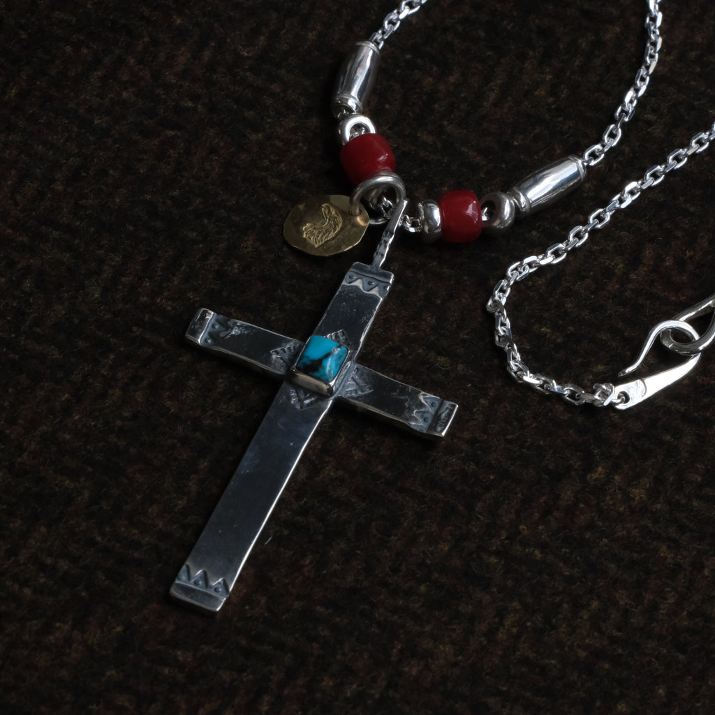 Larry Smith Turquoise Cross Necklace