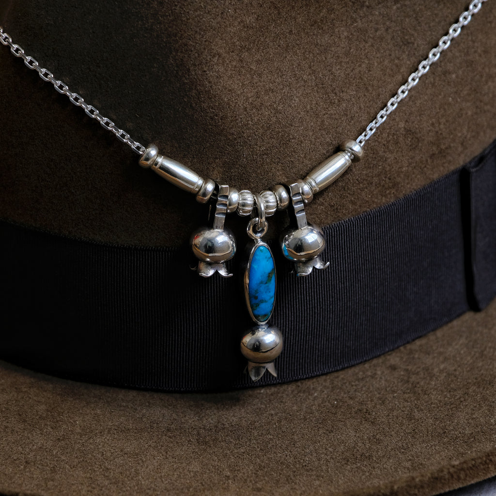 Larry Smith Turquoise Squash Blossom Necklace