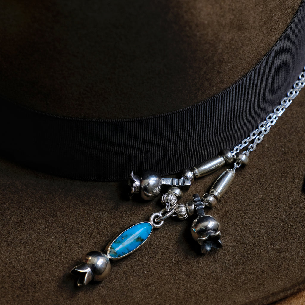 Larry Smith Turquoise Squash Blossom Necklace