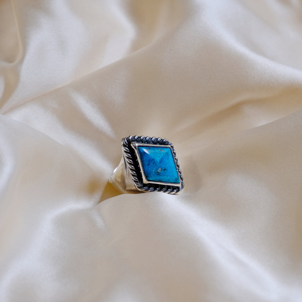 Larry Smith Lozenge Turquoise Ring