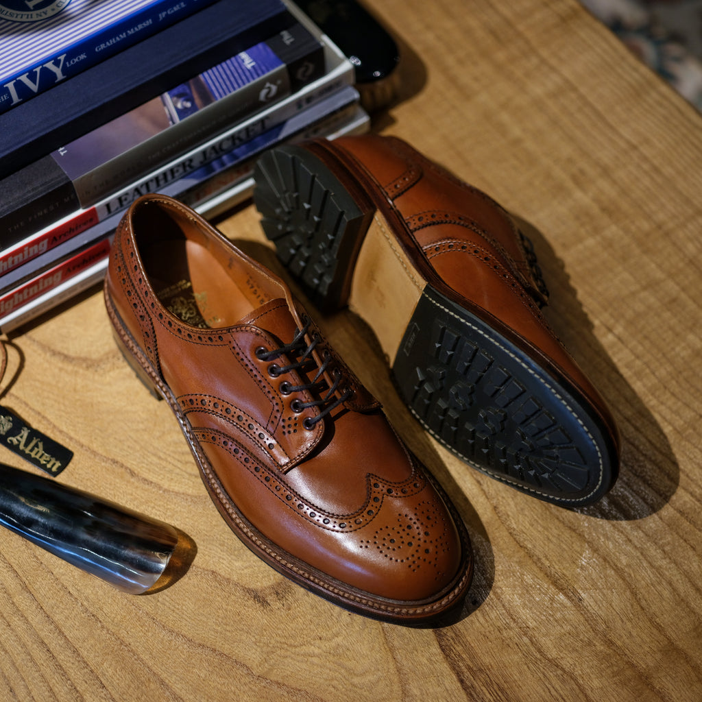 Alden x Brogue Cognac Short Wing Blucher