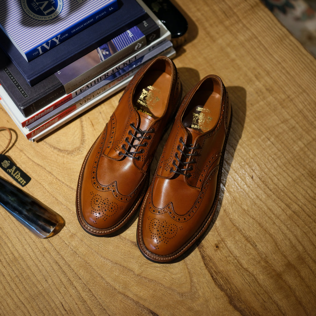 Alden x Brogue Cognac Short Wing Blucher