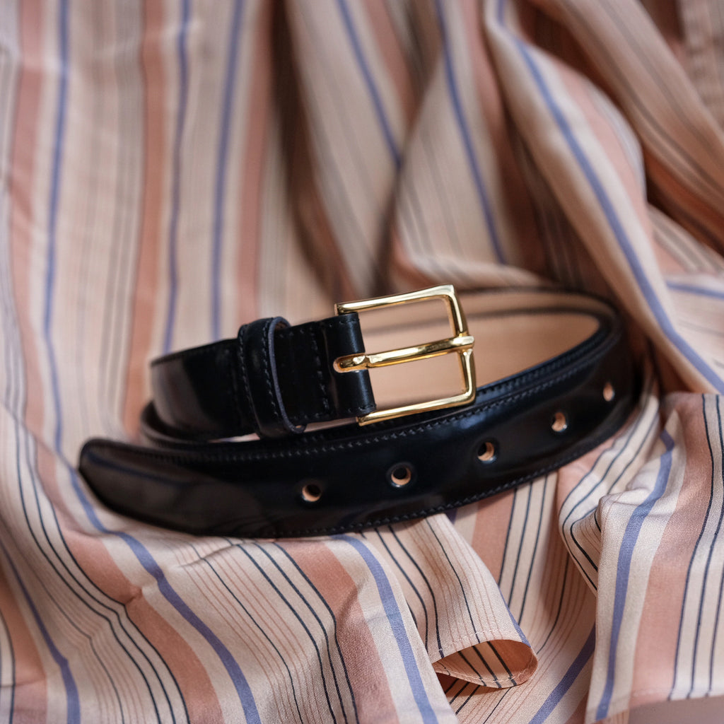 Kreis x Brogue Vintage Style 1'' Belt (Black Shell)