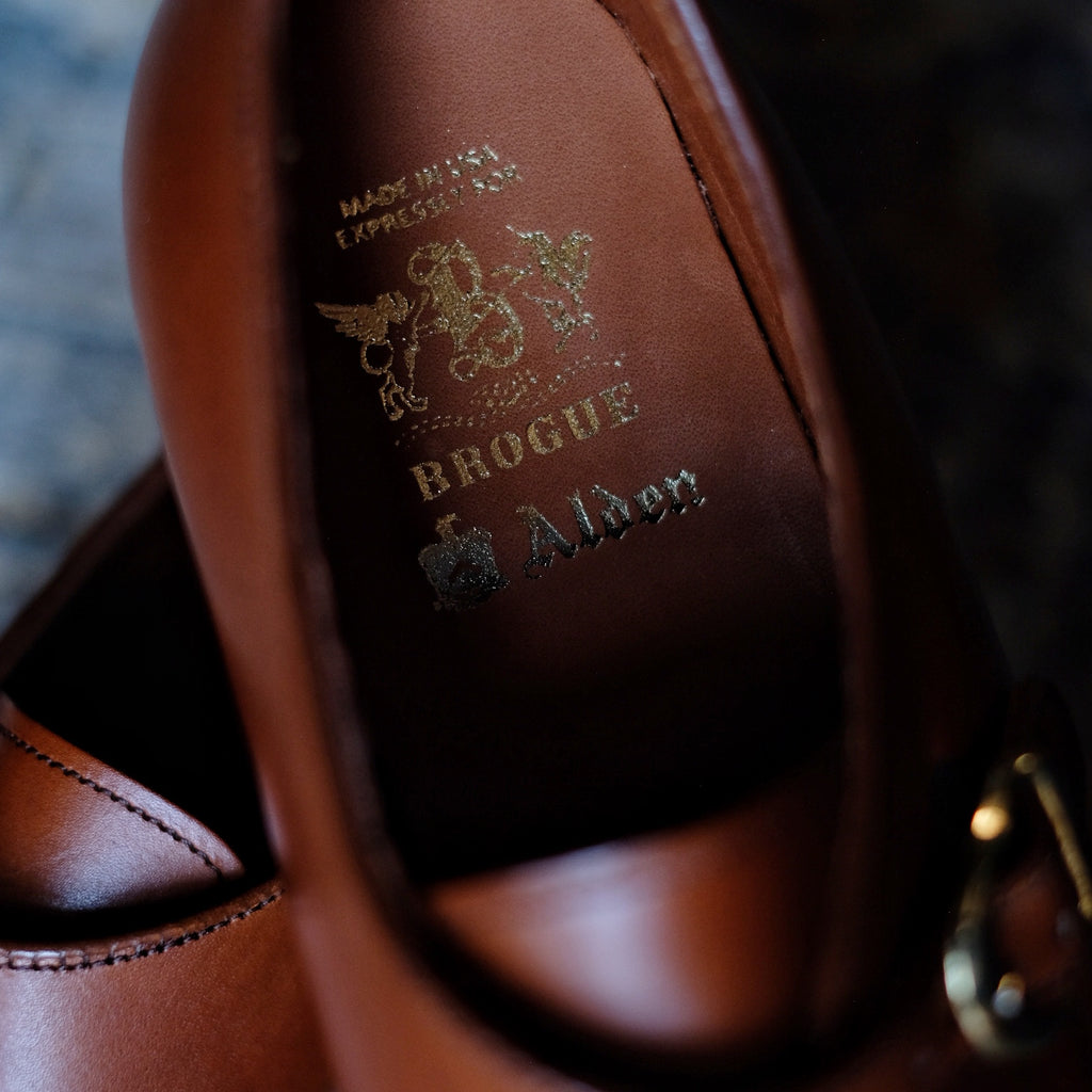 Alden x Brogue Wing Tip Monk Strap