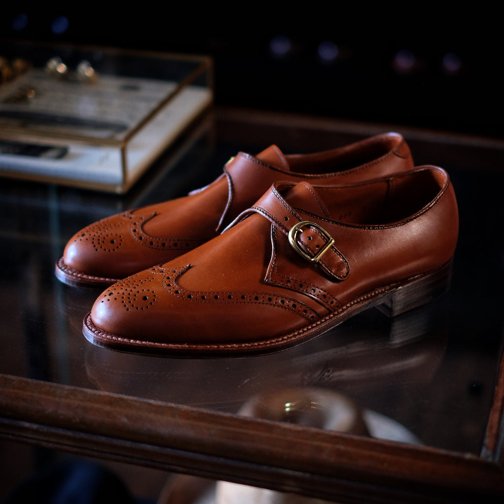 Alden x Brogue Wing Tip Monk Strap