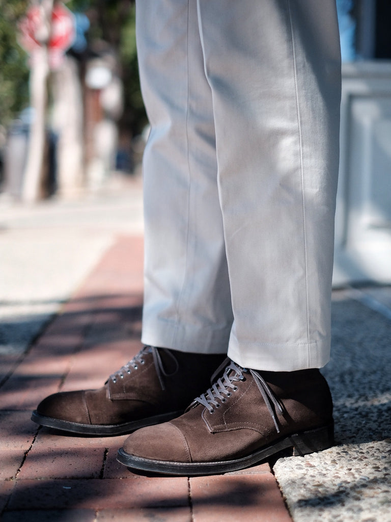 Alden x Brogue Clint Boot (Dark Chocolate Suede)