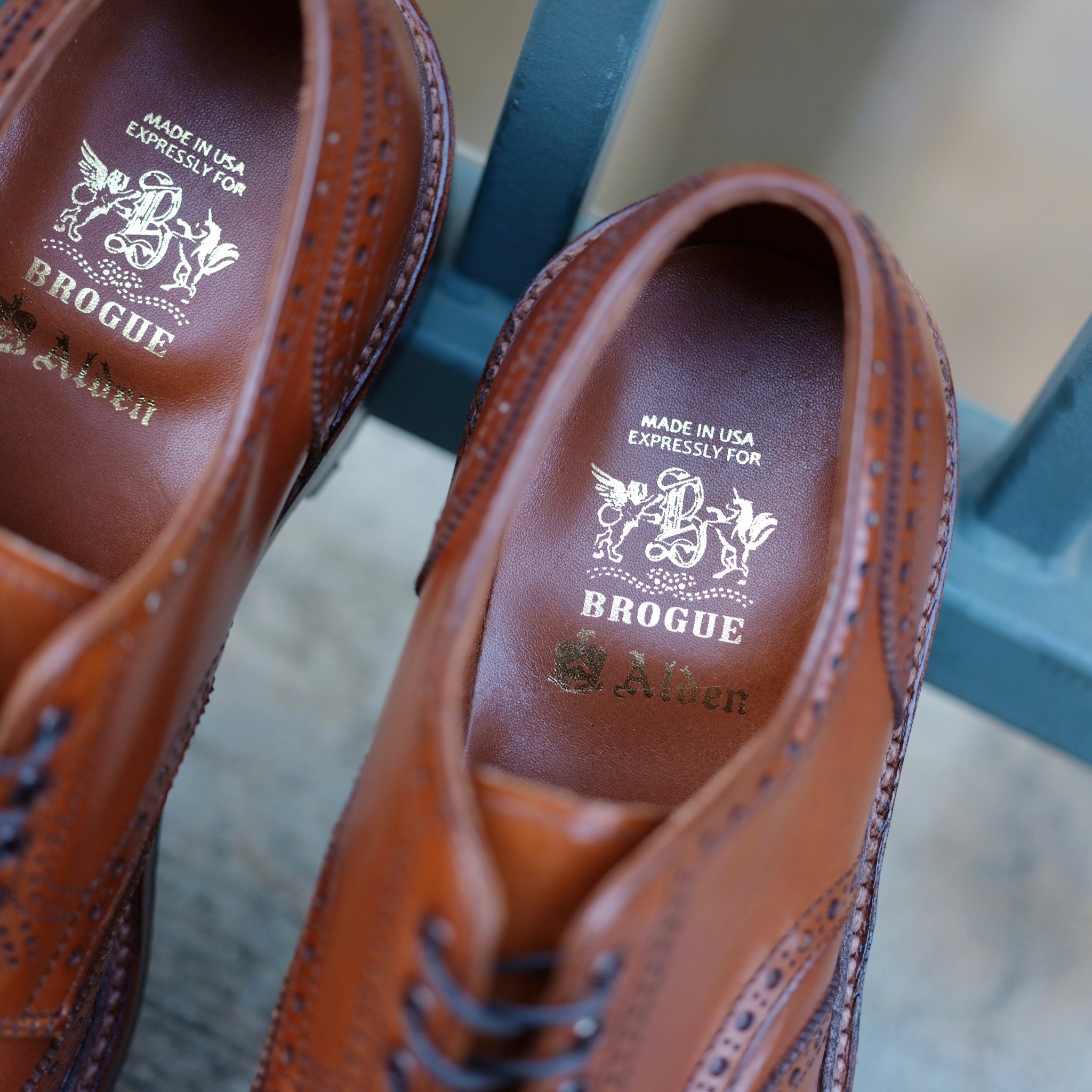Alden New England レザーシューズ 9 made in ＵＳＡ Alden x Brogue Cognac Short Wing Blucher – BROGUE