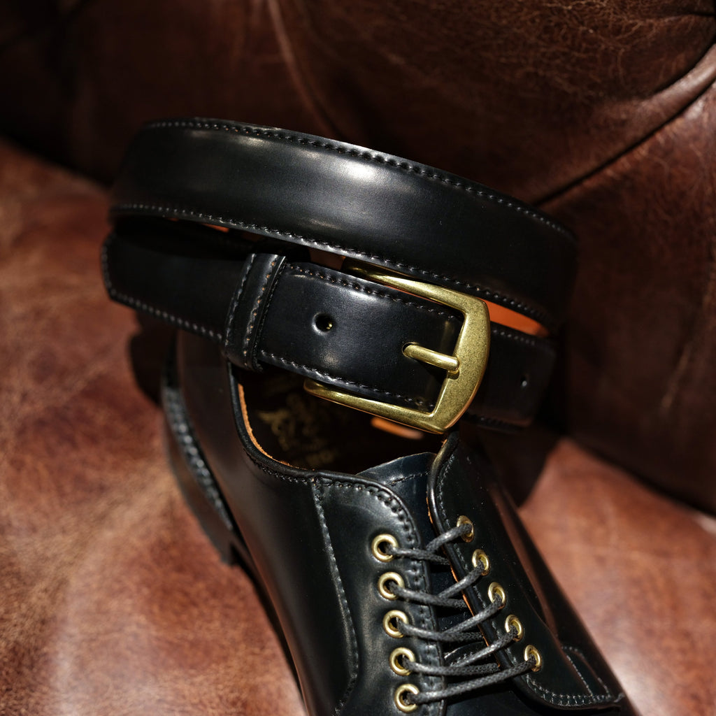Alden Black Shell Cordovan Belt (Brass Buckle)