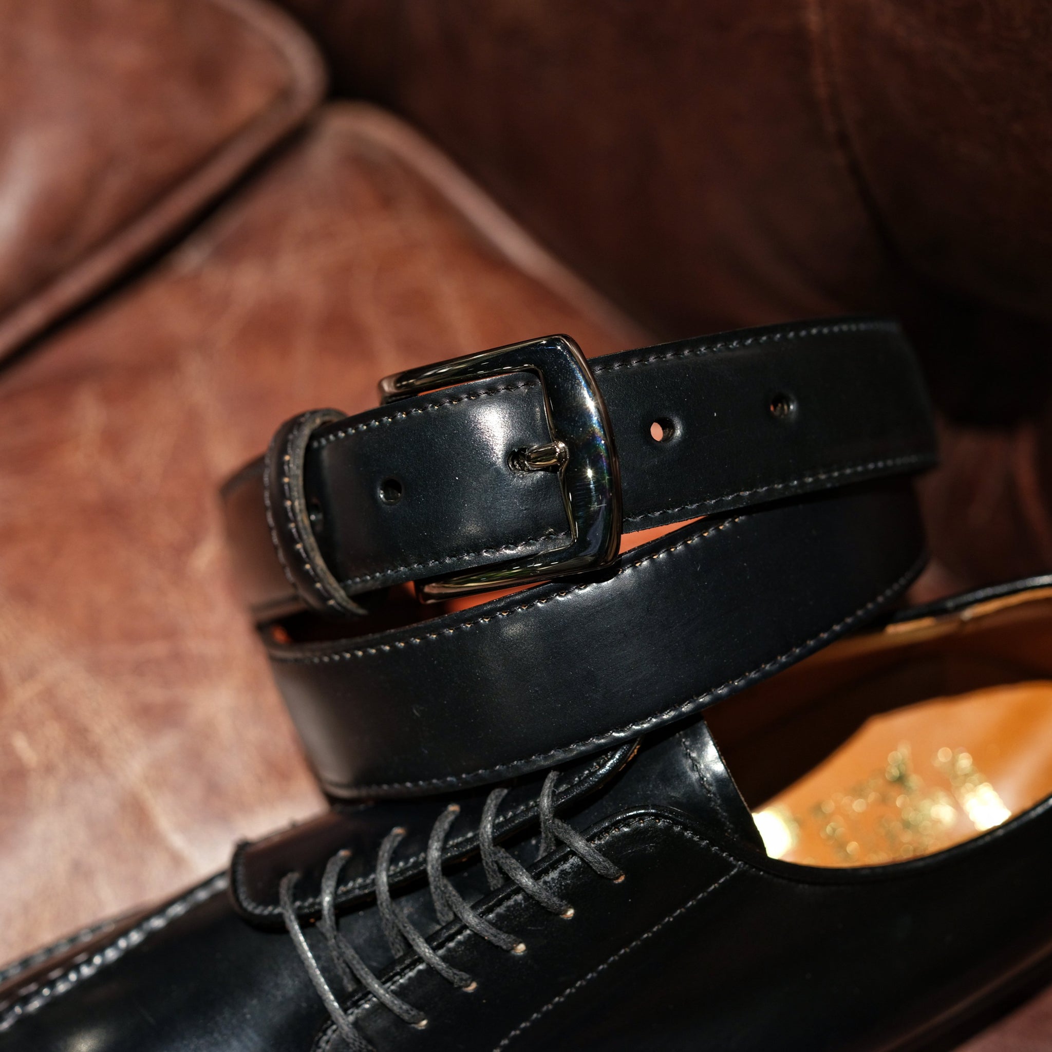 Alden Black Shell Cordovan Belt (Nickel Buckle) – BROGUE