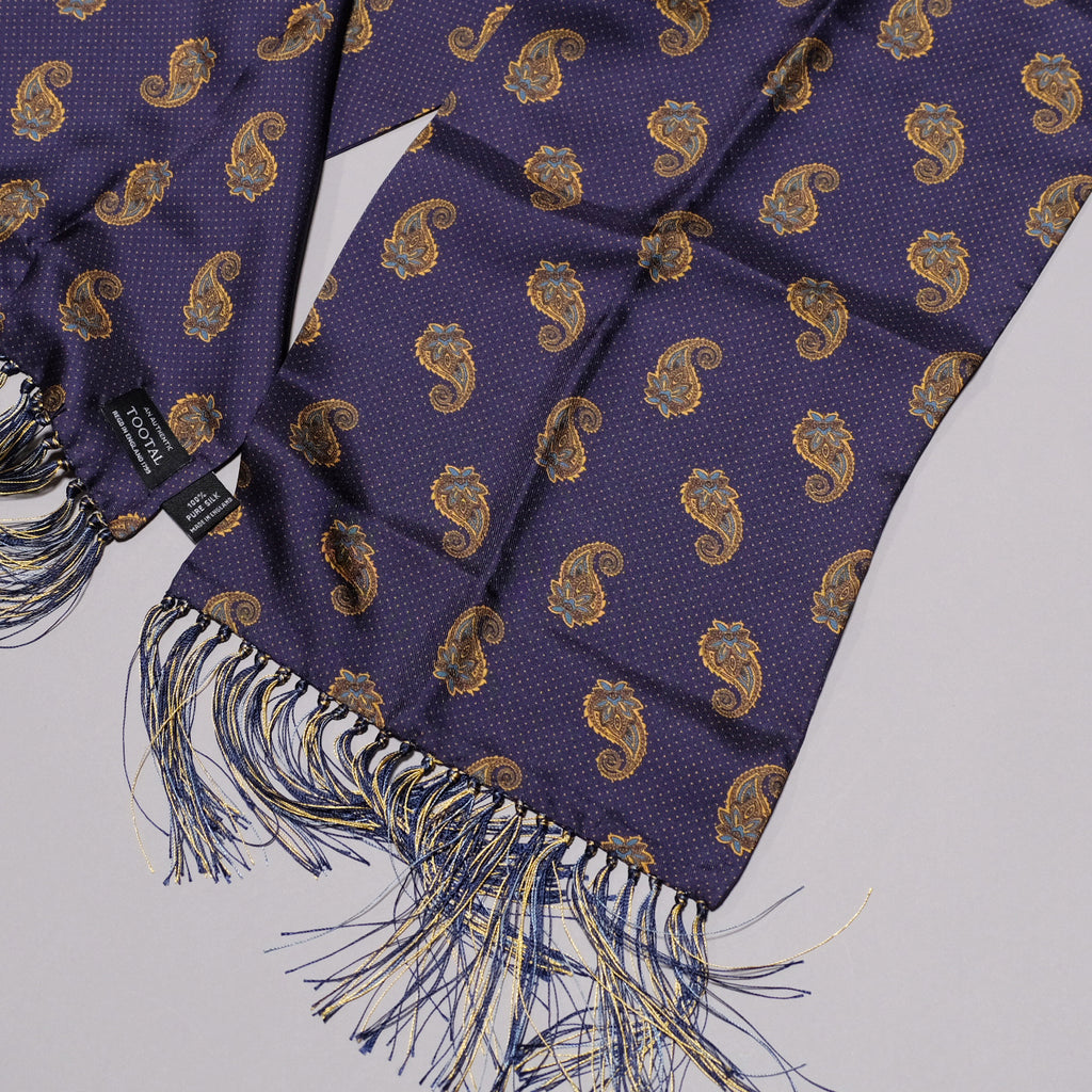 Tootal Vintage Style Paisley Print Silk Scarf