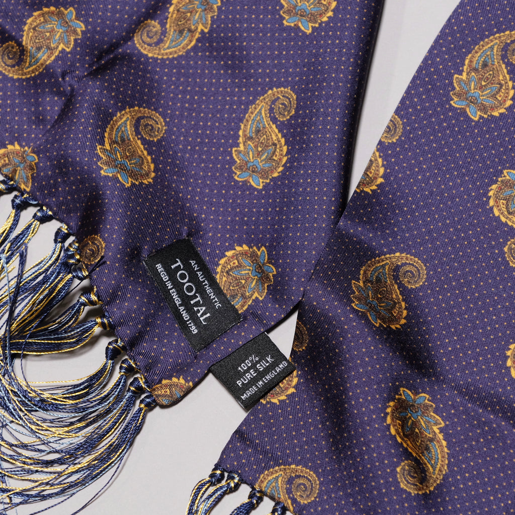Tootal Vintage Style Paisley Print Silk Scarf