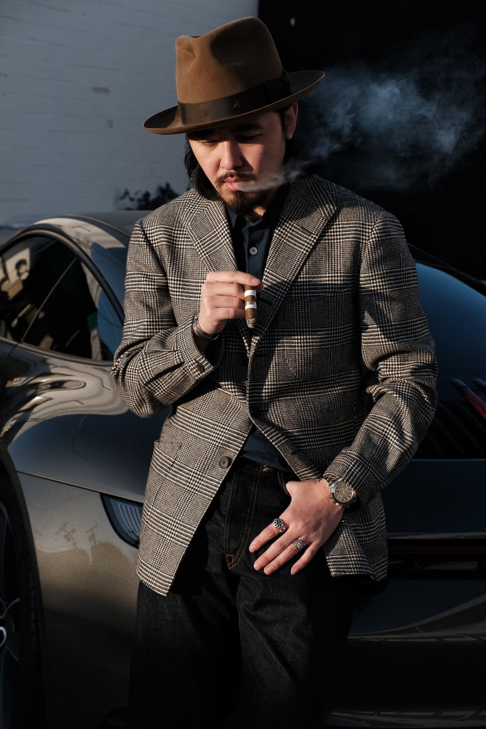 W.W.CHAN Red Gang for BROGUE Glen Plaid TEBA Jacket