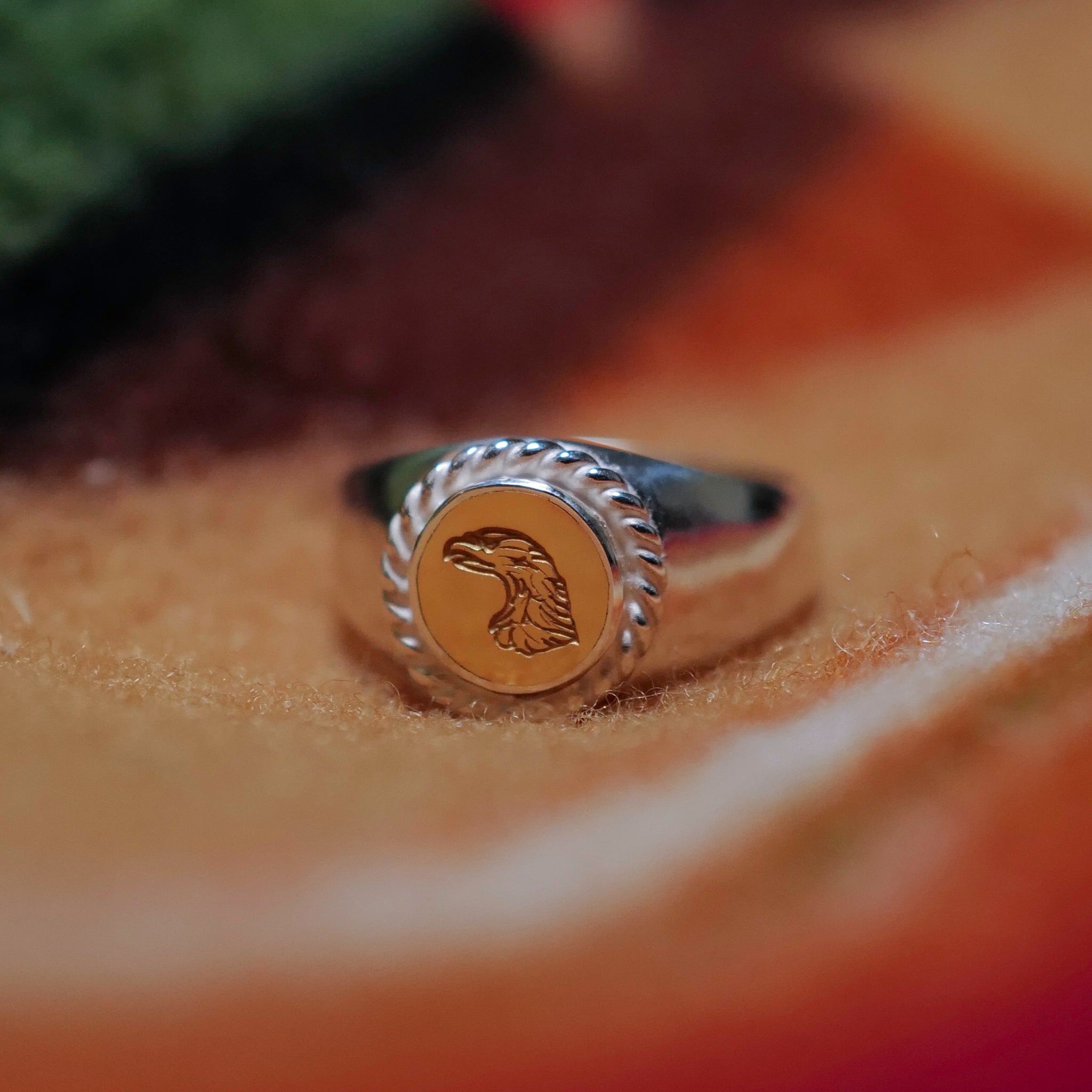 EFRG-0024 EAGLE HEAD RING(18K GOLD ACCENT) | Brand | WESTERN