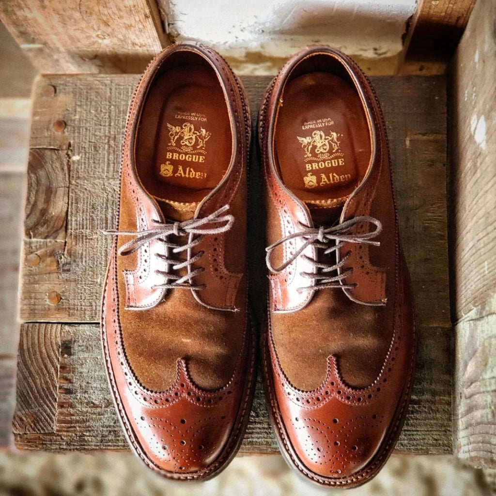 Alden x Brogue "Stay Gold" Two Tone Long Wing Blucher